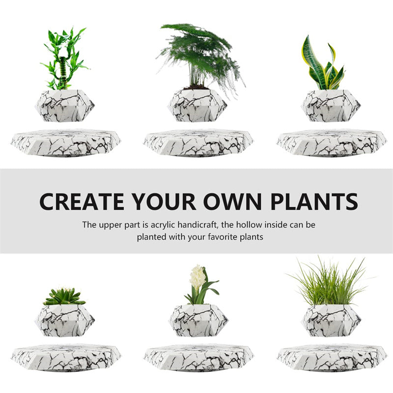 Levitating Plant Pot Marble Color Floating Planter - Luxe1