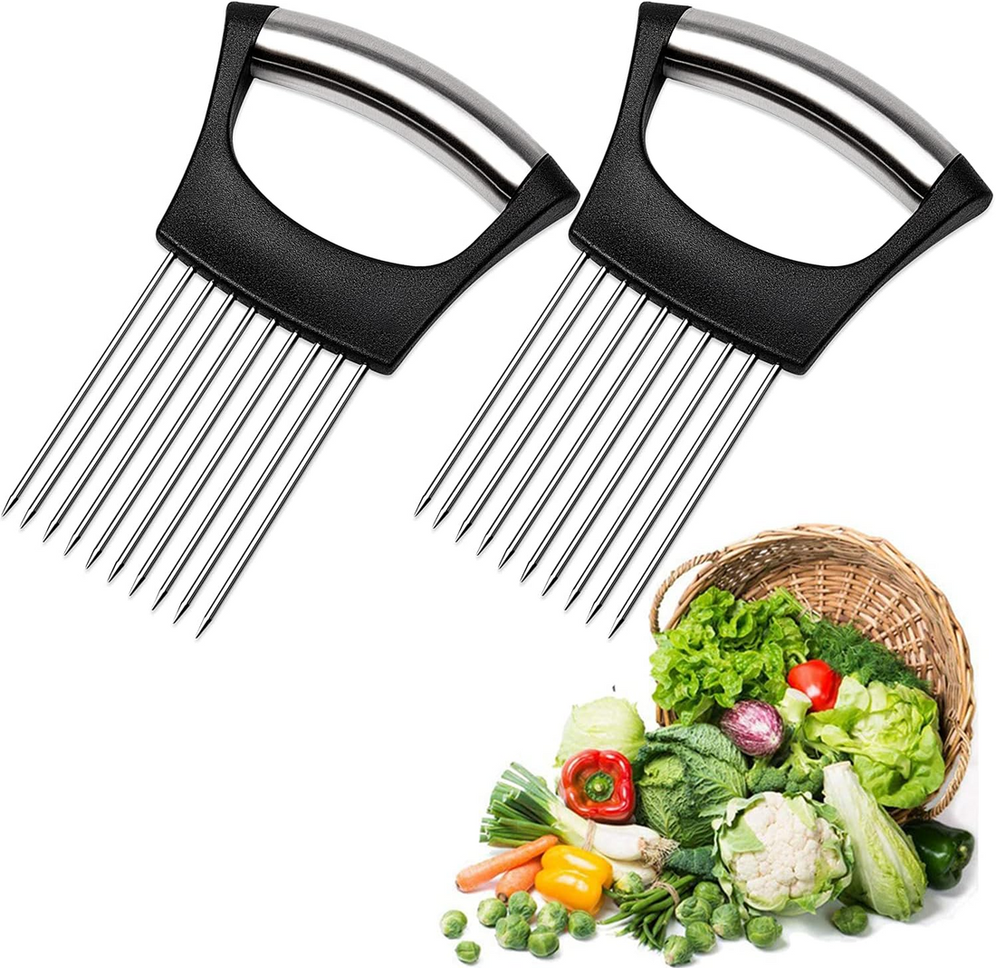 Stainless Steel Food Slicer Assistant - Kitchen Cutting Gadgets (2pcs) - Luxe1