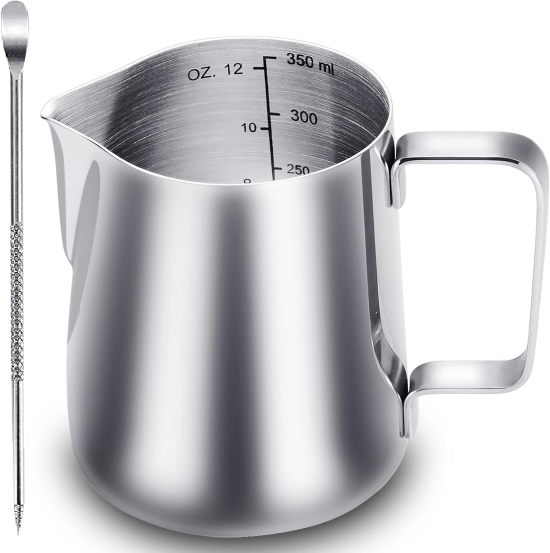 CAMKYDE Stainless Steel Milk Frothing Pitcher 12 oz - Luxe1